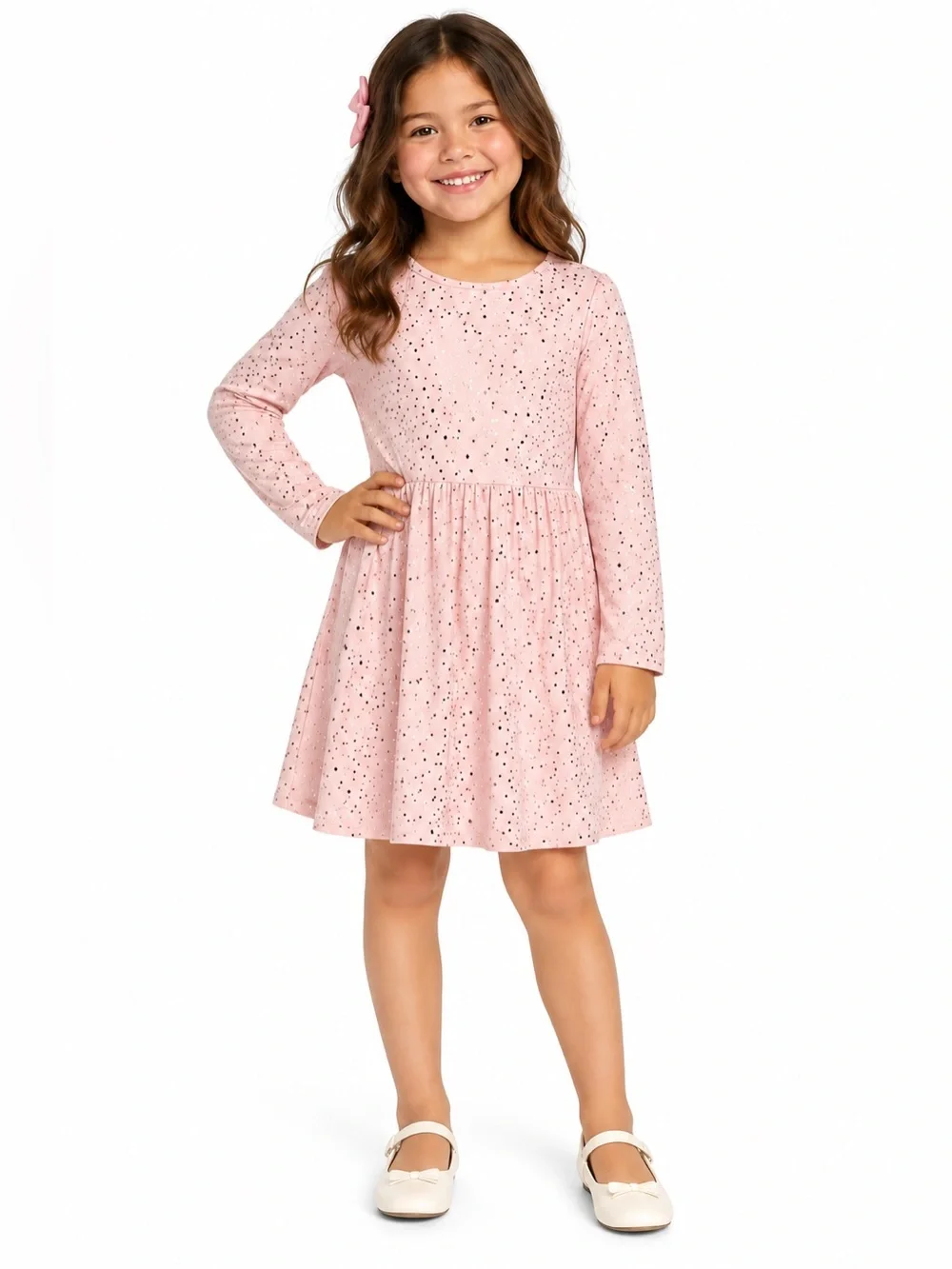 GAP Light Pink Eyelet Long Sleeve Dress Size XS (4/5)
